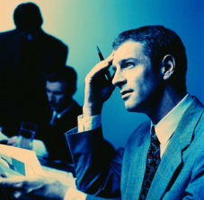 Conferencia, ejecutivo pensando