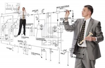 9605563-trabajo-colectivo-de-disenadores-de-ingenieros-en-ejecucion-de-proyectos-de-electrotecnica-de-la-doc